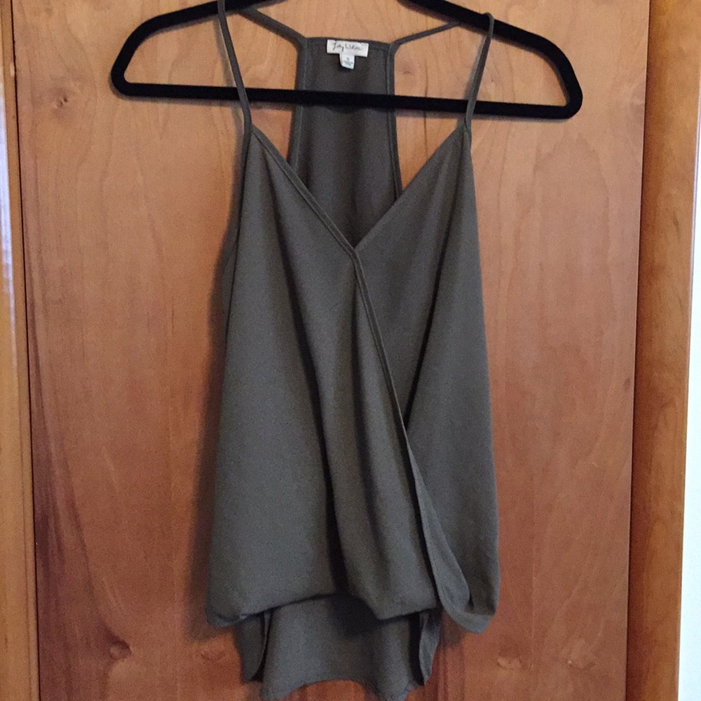Olive High Low Slit Front Top